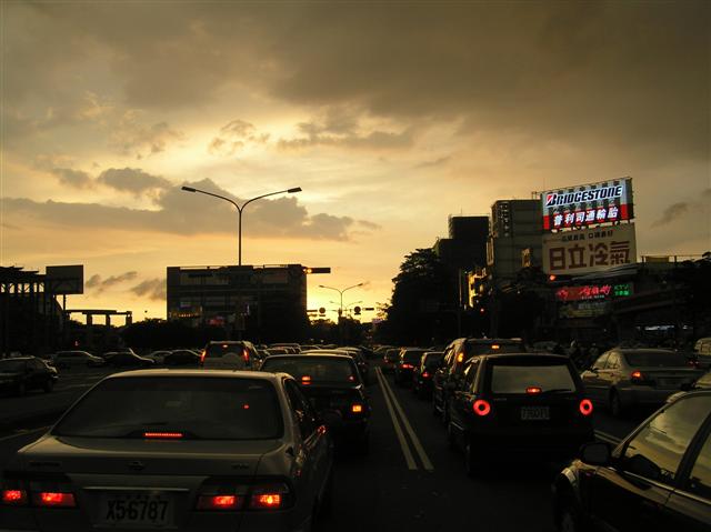 Sunset over Chung Gang Road